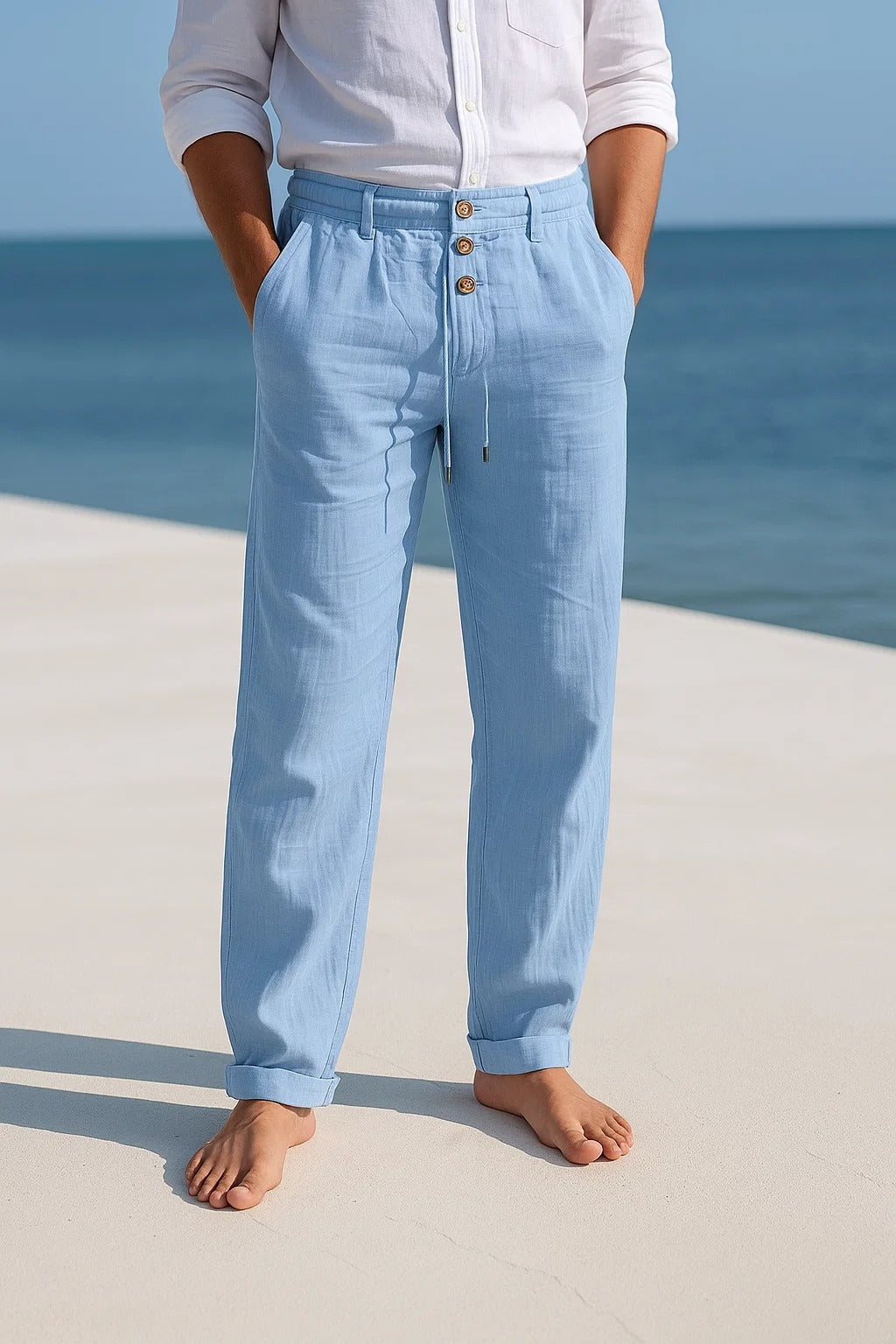 Lino Uomo – Pantaloni in lino leggeri per l'estate