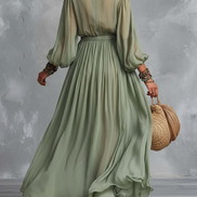 Ottavia | Abito maxi bohemien con stampa floreale