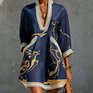 Asia | Mini Abito in Pizzo Blu Navy