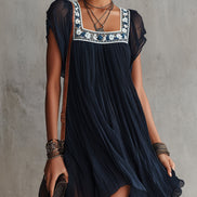 Orsola | Mini Abito in Chiffon Ricamato
