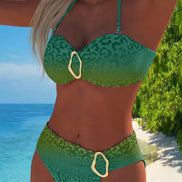 Leonora | Costume Intero Leopardato con Collo all'Americana