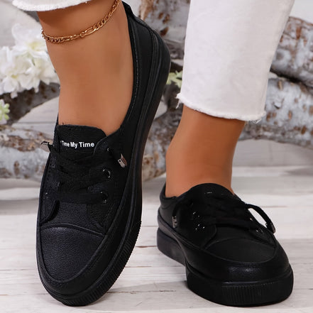 Elowen – Scarpe basse ortopediche da donna bianche con lacci – Soletta morbida e traspirante