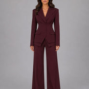 Sabrina | Completo Blazer a Vita Segnata e Pantaloni a Palazzo