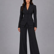 Sabrina | Completo Blazer a Vita Segnata e Pantaloni a Palazzo