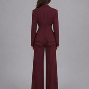 Sabrina | Completo Blazer a Vita Segnata e Pantaloni a Palazzo