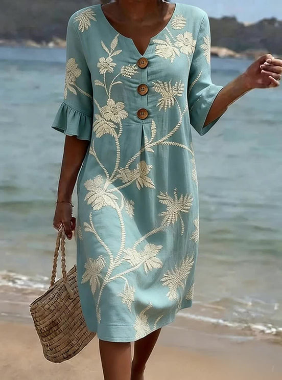 Celestina | Abito Casual a Fiori Blu