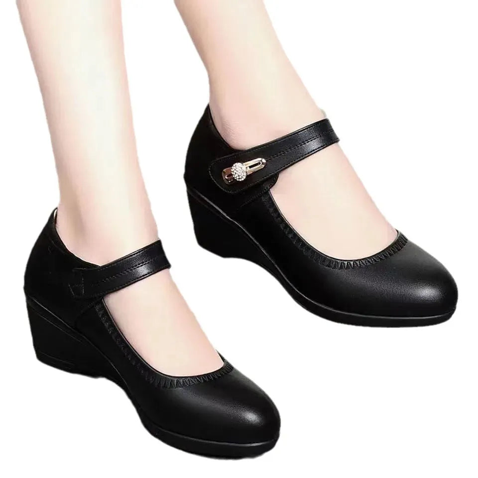 Joséphine | Mules en Cuir Souple à Talon Confort