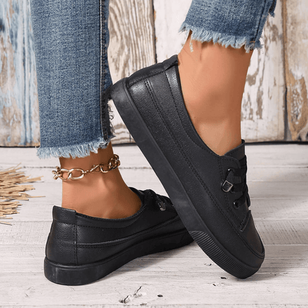 Elowen – Scarpe basse ortopediche da donna bianche con lacci – Soletta morbida e traspirante