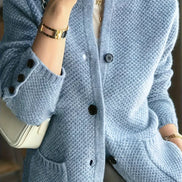 WarmWave | Cardigan con bottoni in misto cashmere