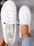 Elowen – Scarpe basse ortopediche da donna bianche con lacci – Soletta morbida e traspirante