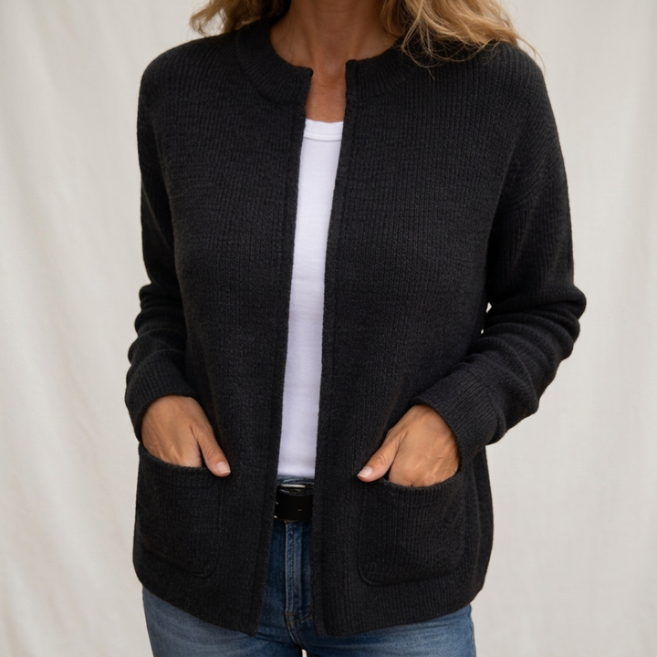 Fleur | Gilet Zippé en Maille Chaude à Poches
