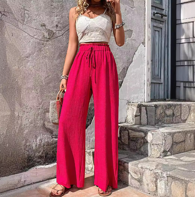 Pantaloni estivi leggeri e casual colore avorio Flow