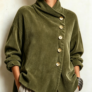 Caterina | Maglione in Velluto a Coste con Collo Alto