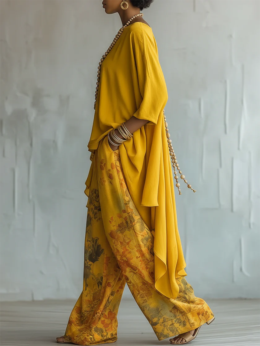 Beatrice | Completo Boho Floreale dal Fascino Mediterraneo