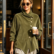 Caterina | Maglione in Velluto a Coste con Collo Alto