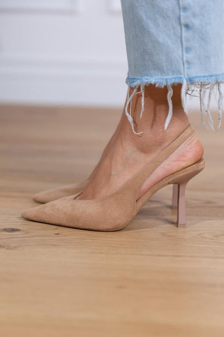 Marie™ | Sandali con tacco basso color nude