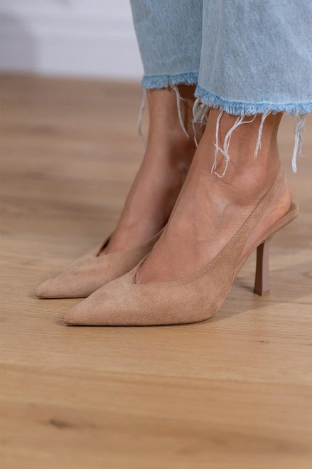 Marie™ | Sandali con tacco basso color nude