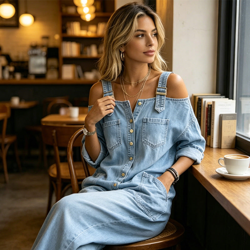 🥳VENTE EXCEPTIONNELLE 2026🥳💞Plus de 50 000 unités vendues👗👗 ! 50 % de réduction !Combinaison ample à jambes larges et poches