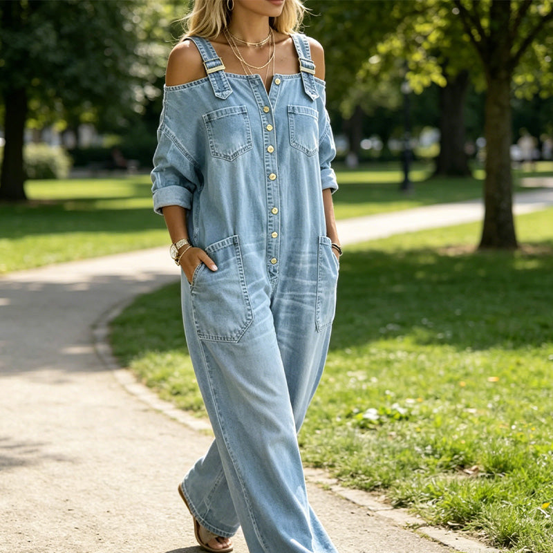 🥳VENTE EXCEPTIONNELLE 2026🥳💞Plus de 50 000 unités vendues👗👗 ! 50 % de réduction !Combinaison ample à jambes larges et poches